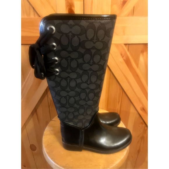 coach tristee rain boots size 8